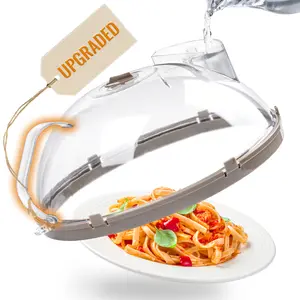 【Gracenal】12 Inch Microwave Splatter Cover, Upgraded Microwave Cover for Food with Water Steamer, Integrated Handle, Splatter Guard, Kitchen Gadgets & Accessories, House Warming Gifts New Home