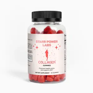 Starr Power Labs Collagen Gummies - 60 Count Orange Flavor Dietary Supplement with Protein & Vitamin C for Joint Health Made in USA - Healthcare