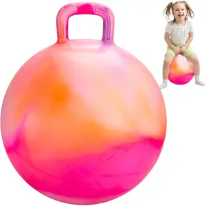 Hopper Ball 18 Inch Bouncy Ball with Handle for Kids, Hippity Hop Jumping Bounce Hopping Toy for Boys Girls Ages 3-6 Includes Pump and Gift Box Great Gift for Birthday