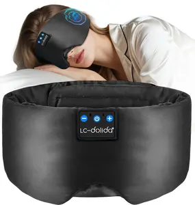 LC-dolida Silk Sleep Mask with Bluetooth 5.4 – Ultra-Soft, 100% Blackout, Built-in Headphones for Side Sleepers. Ideal Gift for Restful Sleep & Travel.