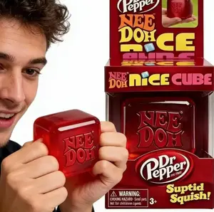 Dr Pepper Squishy Stress Cube Fidget Toy - High-Density Sensory Calming Toy for Kids, StudentStress Relief