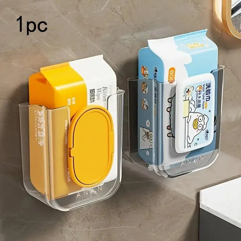 Square Tissue Holder, Wall Mounted Tissue Storage Box, Tissue Dispenser, Bathroom Organizer for Face Towels & Wet Wipes, Home Organizer for Bathroom, Bathroom Supplies, Bathroom Organization