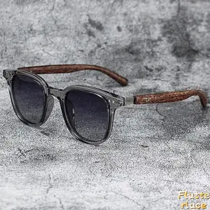 Vintage Wood Grain Square Sunglasses for Men Women UV400 Protection Retro Fashion Sun Glasses Lightweight Frame for Driving Travel Cycling Outdoor Streetwear Daily Wear Stylish Eyewear summerwins