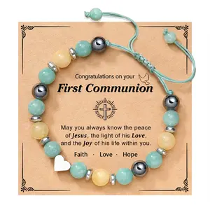 To My Daughter/Granddaughter/Niece Bracelet 1st First Communion Gifts for Girls First Holy Communion Decorations Favors Catholic