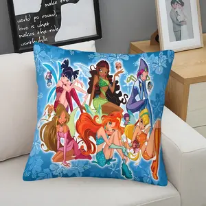 Winx Club Pattern Pillow, 1 Piece Includes Pillow Core, Soft And Durable, Suitable For Children And Adults, Daily Holiday Birthday Gifts For Beds, Sofas, Cars, Bedroom Decorations