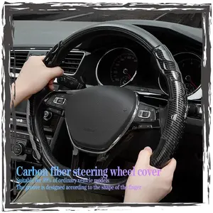 Carbon fiber steering wheel cover for car supplies   For Dacia Duster Logan MCV Sandero Stepway Dokker Lodgy Car Accessories