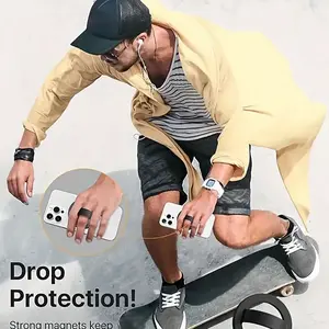 Adjustable Magnetic Silicone Phone Holder, Strong Anti-Loss Installation, Fits iPhone 15/14/13/12 Series, Easy Install & Remove