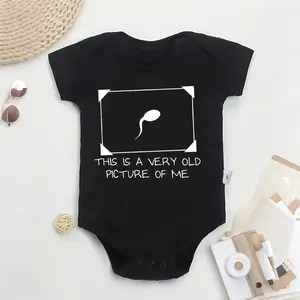 Funny Sperm Graphic Bodysuit | Cute Cotton Baby Bodysuit with "‘Very Old Picture of Me’ Casual little baby onesies  | Clothing suitable for both baby boys and baby girls
