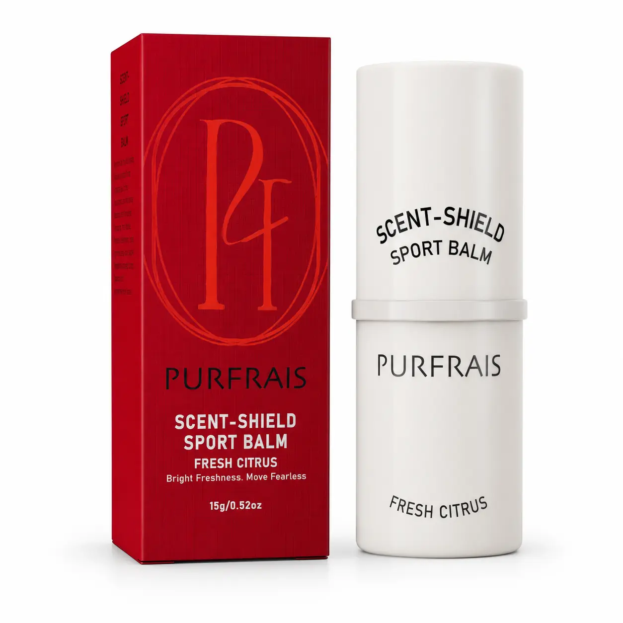 PURFRAIS Scent-Shield Sport Solid Perfume Balm Fresh Citrus Pocket Travel Size Long Lasting Fragrance Stick