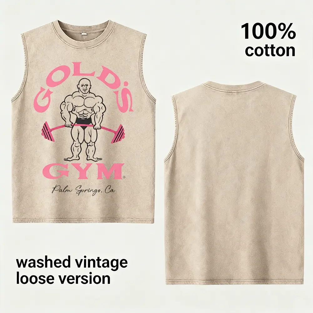 Men's 90s Vintage Workout Tank Top, Classic Athletic Graphic Sleeveless Shirt, Streetwear Gym Style
