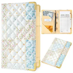 Server Book Waitress with Zipper Pocket for Waitress/Waiter Pen Holder Leather Serving Books Fits Servers Apron