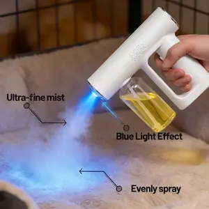 Nano Blue Light Spray Gun. Compatible with pet deodorizers, disinfectants, and indoor deodorizers. Empowered by the dual action of nano-scale atomization and blue light."