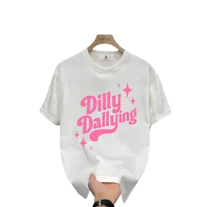 Dilly Dallying Comfortable color T-Shirt -Unisex Apparel Relaxed Fit Printed In The USA Clothing Womenswear Casual Comfort Cotton Top Athletic Boho White Tshirt