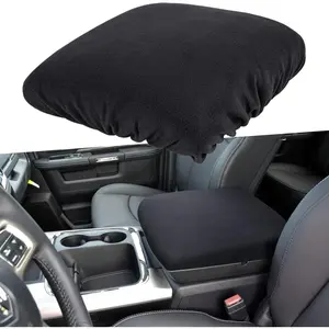 Center Console Armrest Pad Cover for  Ram 1500 2500 3500 4500 5500 Pickup  1993-2023 Black Soft  Armrest Seat Box Protector Cushion Interior Accessories All Weather