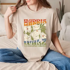 Floral Harris Walz For a Brighter Tomorrow Shirt, Boho Kamala Shirt, Madam President Wildflower Shirt, Aesthetic Harris Shirt, Vote T-Shirt