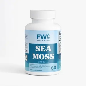 FWCLABS Organic Sea Moss Complex - Premium Irish Moss, Bladderwrack & Burdock Root Supplement | Mineral-Rich Marine Botanical Blend with BioPerine® - Non-GMO - 60 Capsules