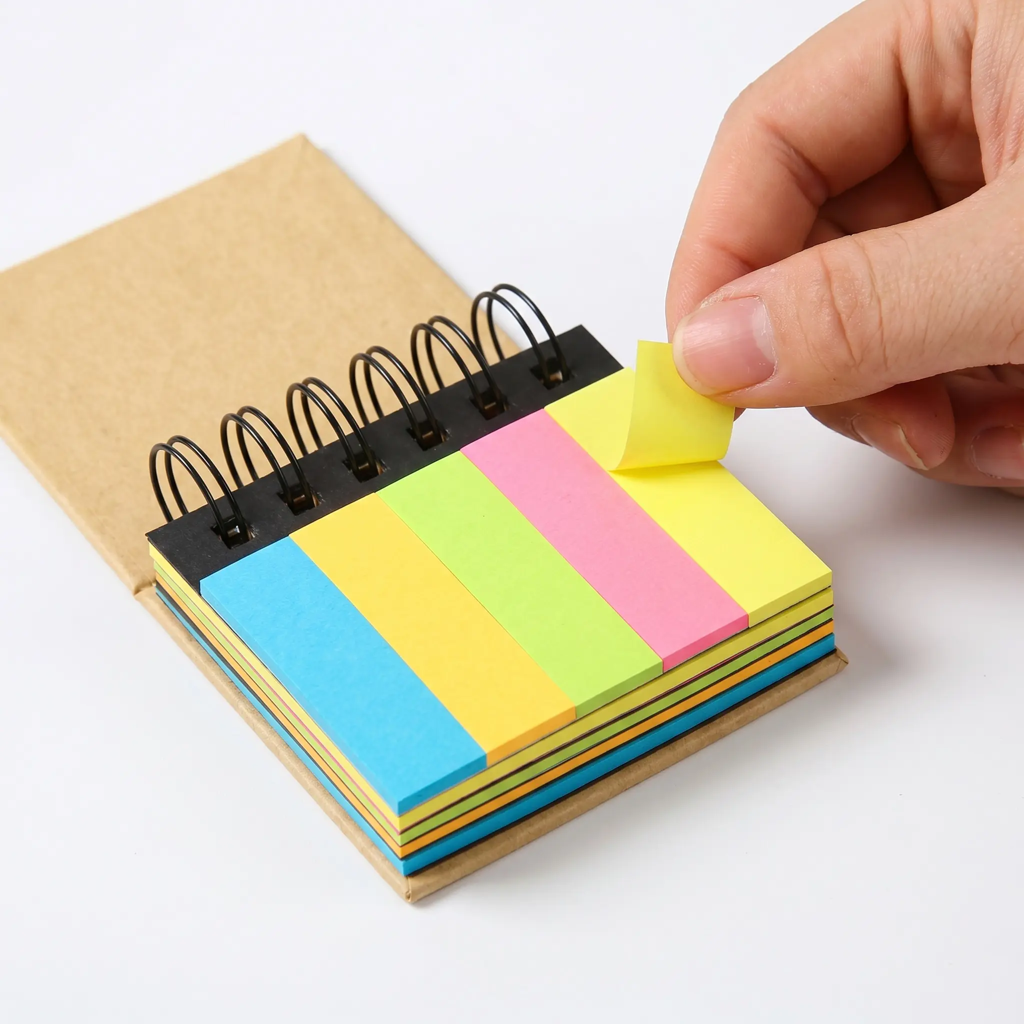 Portable Sticky Note Set, 5 Assorted Color Self-adhesive Notes, Page Markers, Paper Index Tabs, Office Stationery Supplies, Self-stick Labels-MM1