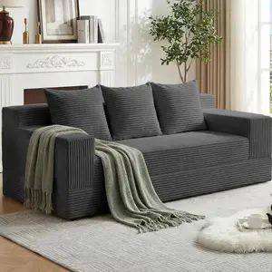 Winzoo 79" Corduroy Folding Sofa Bed, Oversize Convertible Futon, Boneless Floor Couch for Living Room Bedroom