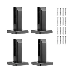 VEVOR Glass Clamp, 4 PCS Square Glass Railing Bracket for 0.31 -0.47 Tempered Glass, 304 Stainless Steel Glass Mounting Clamp, 0.12 Thick Glass Shelf Bracket for Balcony, Garden, Deck, Stair