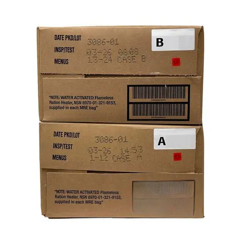Genuine US Military MRES (Meals Ready-to-Eat) FRESH A, B, AND A&B CASES - INSPECTION DATE: JAN 2026 OR NEWER