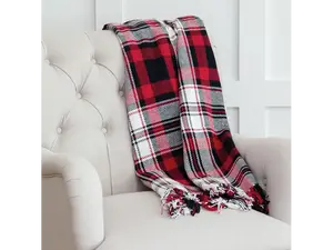 Fall/Harvest Fireside Plaid Woven 50" x 60" Fringe Blanket