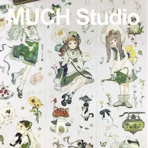 Dress Girl Pattern Tape Sticker, High-End Craft Pet Tape, Perfect for Scrapbooking, Decorative Journals, Greeting Cards, Photo Frames