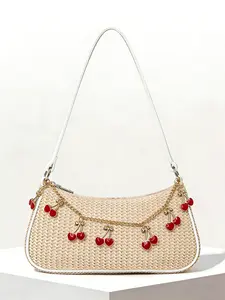 Simple  exquisite casual and versatile bag chain, retro art daily luxury bag chain, niche design sense cherry creative modeling, classic and versatile personality and practical for daily bag matching Shoulder Strap Handle.