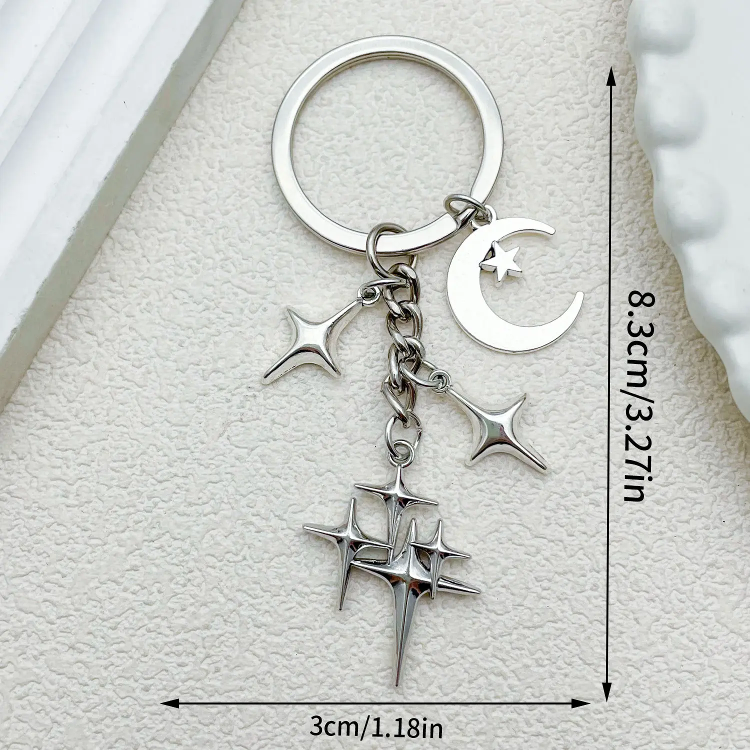 [Four pointed Star Cross Moon] LS427 9.5