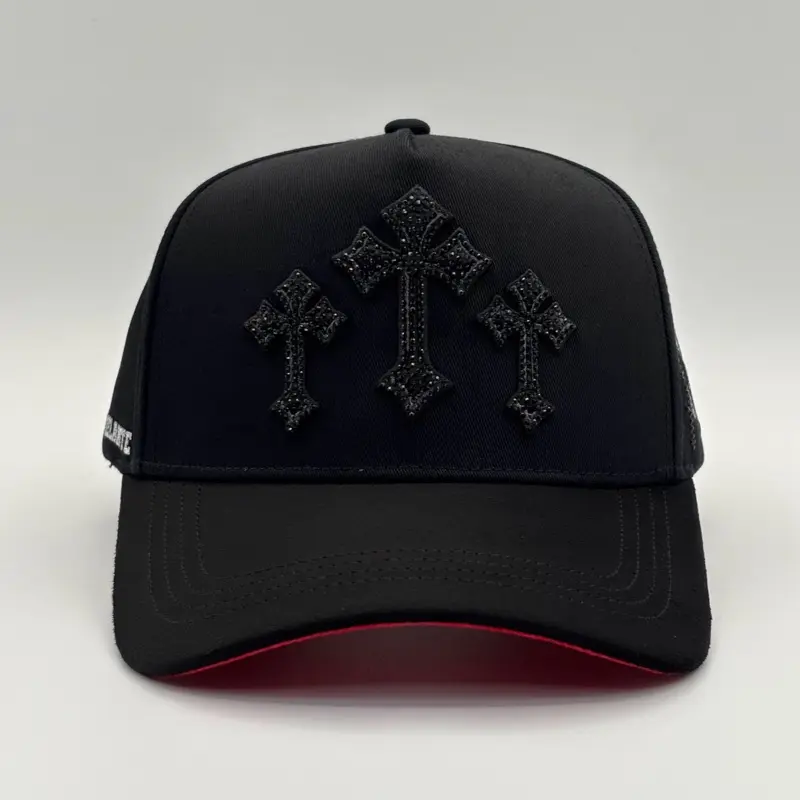 Tres Cruces Black Hat, Stylish Outdoor Sun Protection Accessory for Daily Wear