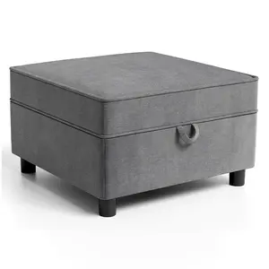 Garvee Storage Ottoman Modular Sectional Sofa Module with Storage Seat for Living Room & Bedroom Grey 26" D x 26" W x 17" H