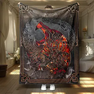 Abstract Pattern Blanket, Soft Throw Blanket, Air-conditioned Room Blanket, Warm Nap Blanket for Home Office Travel Camping, Stylish Blanket