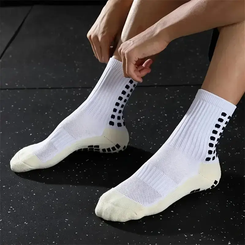 3/6/10 Double Men's Elite Football Socks, Breathable Mat, Anti slip Silicone Grip, Mid calf Professional Training, Football Match, Fitness Stability and ComfortRAIMENTRY 3/6/10 Double Men's Elite Football Socks, Breathable Mat, Anti slip Silicone Grip, Mid calf Professional Training, Football Match, Fitness Stability and ComfortRAIMENTRY