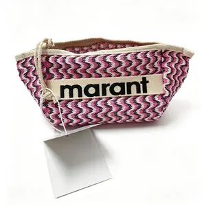 Women's Chevron Pattern Woven Drawstring Fanny Pack - Multifunctional Crossbody Waist Pouch for Casual Travel, Cosmetic Storage
