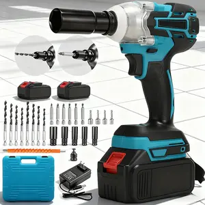 3-In-1 Cordless Impact Wrench 1/2 inch, 400N. m Impact Wrench, High Torque Impact Gun w/ 2x 3000mAh Battery, Charger, Power Impact Driver for Car Home Toolbox