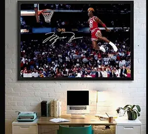 Basketball Poster Michael Jordan Flying Dunk Wall Art Frames Not Included