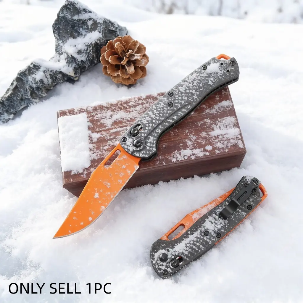 1pc 15535 Carbon Fiber Handle, Durable Edc Tool, Outdoor Survival Edc, Outdoor Tools, Outdoor Survival Gear, Multi-Scene Use, Essential for Camping, Perfect Gift, Long-Lasting Helper