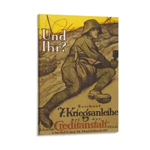 Abstract Art Poster Austrian Fundraising Poster Soldier Climbing Mountain Canvas