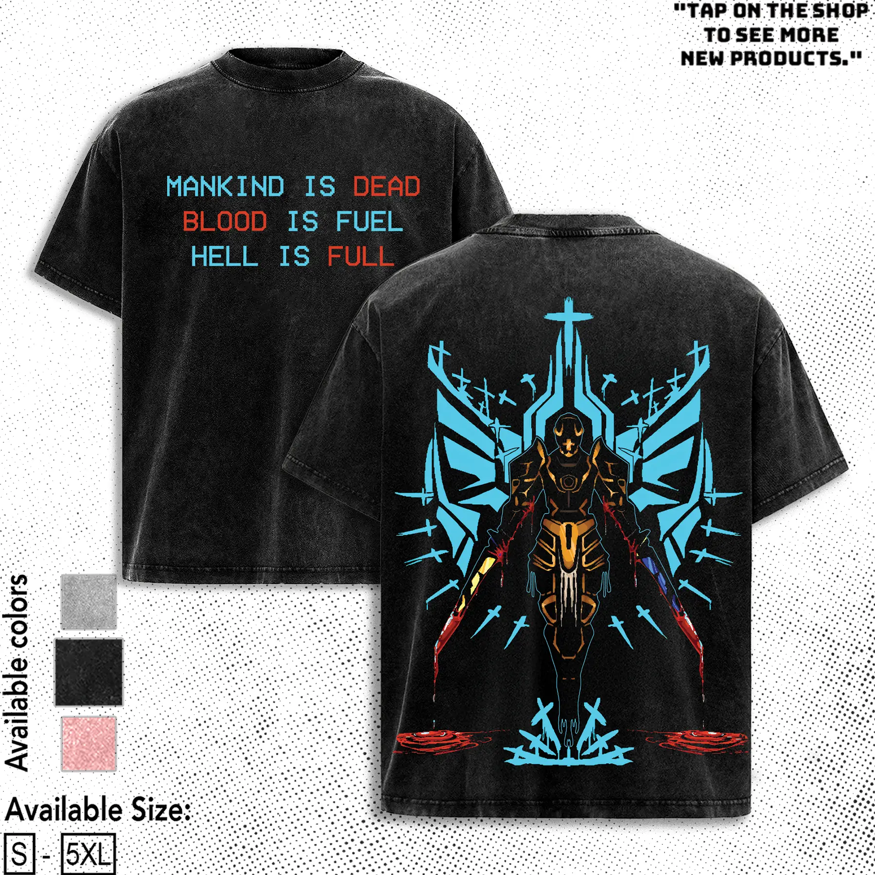 Ultrakill Video v3 Game Washed T-Shirt, Sweater, Hoodie , Indie FPS Game Shirt, Gift For Game Fan, Streetwear Clothes Casual Breathable