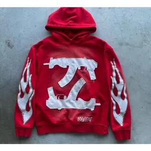 Y2K graphic hoodie pullover with drop shoulders, long sleeves, sweatshirt top, and pants