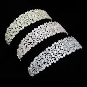 Elegant Cubic Zirconia Bridal Hair Accessories Princess Crown Headbands Hair Hoops Tiaras Perfect for Weddings Birthdays Quinceanera Model Events Bridal Gift Mother's Day Gift