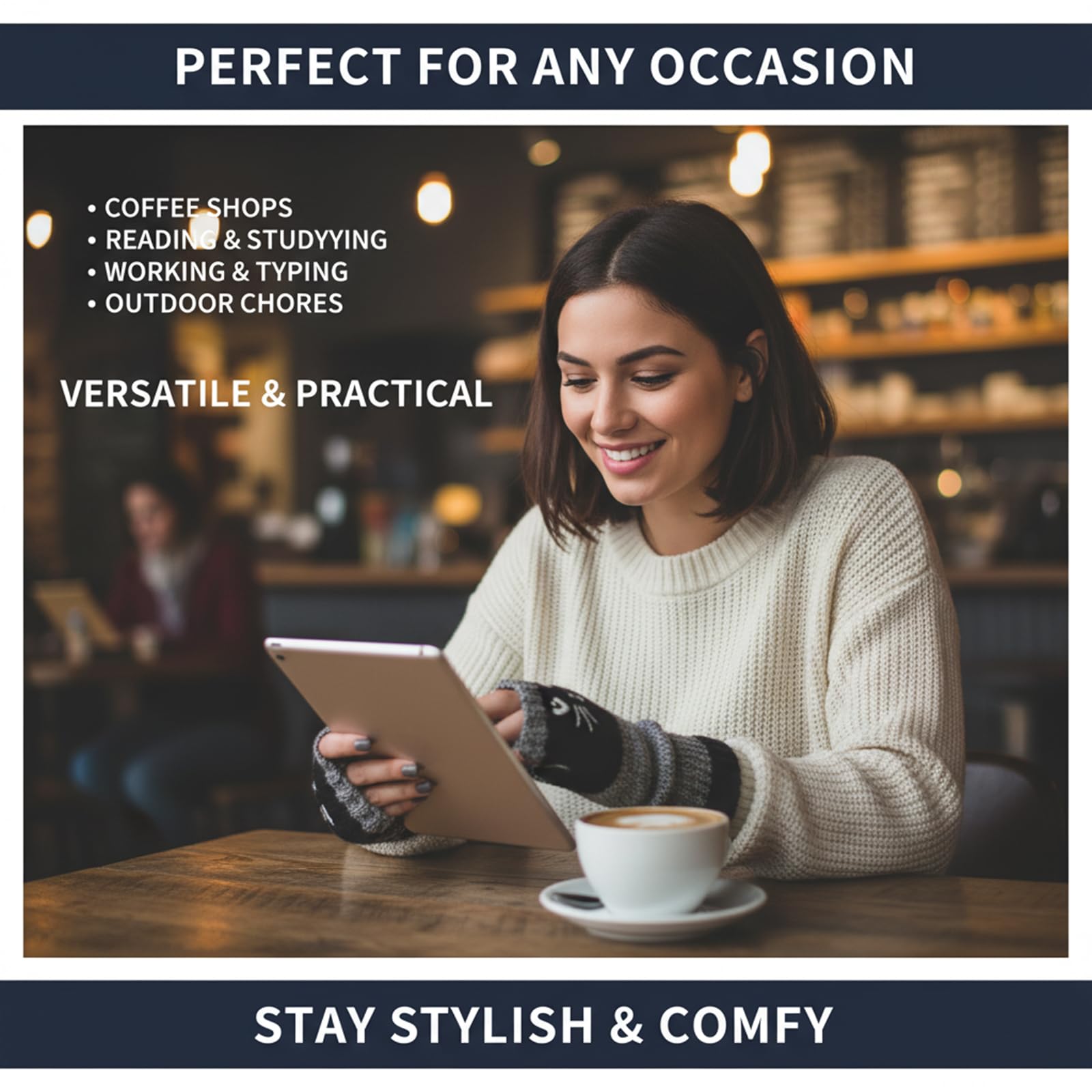 [Buy One Get One Free] These ladies' knitted fingerless gloves with cute cat embroidery patterns are comfortable and fashionable gloves suitable for casual spring wear and festive occasions.