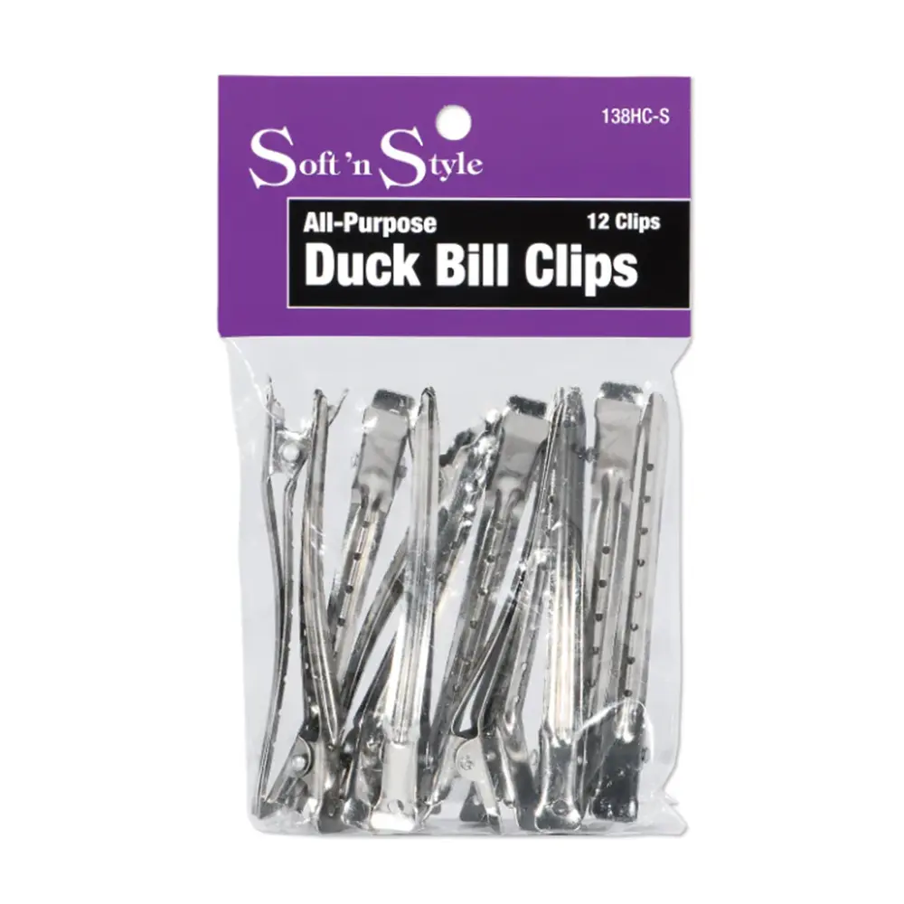 Steel Material Hair Clips, Soft 'N Style Duck Bill Clips (12ct), Hair Clip