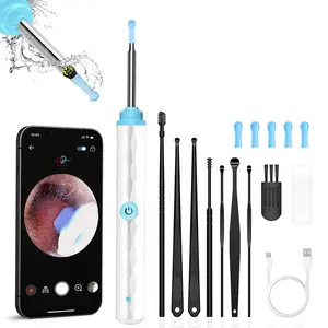Ear Wax Removal - Earwax Remover Tool with 6 Pcs Ear Set - Ear Canal Cleaner with 1080P Camera - Ear Cleaning Kit with 6 Ear Spoon - Ear Camera for iOS & Android