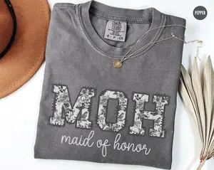 Comfort Colors Maid of Honor Shirt, MOH Proposal Tshirt, Coquette Bridal Getting Ready Outfit, Luxury Bachelorette Graphic Tees, Girlfriend Tees