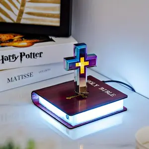 Levitating Cross Lamp, Multi-Color Floating Cross, Christian Bible Cross Gift Home Decoration