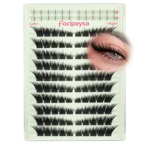 Fox Eye Eyelash Clusters Natural Volume Lashes Clusters Cat Eye Lash Extensions Wispy Cluster Eyelash Extensions Lightweight Waterproof Eyelashes Extension for Effortless Volume Salon Effect Lash