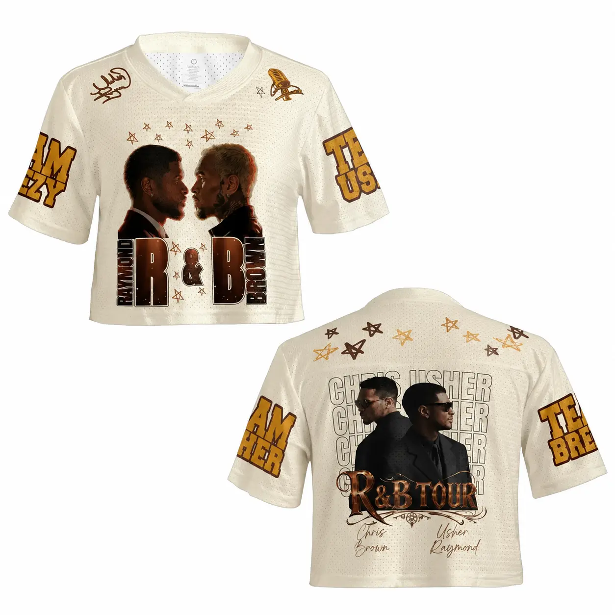 R&B Tour Mesh Crop Top Football Jersey – Music Fan Shirt, Inspired Concert Outfit, Vintage Sportswear Gift for Music Lovers