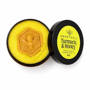 Honeydoll Turmeric & Honey Sugar Scrub Fragrance Free with Organic Honey and Cane Sugar for Skin Benefits