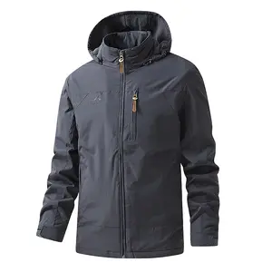 Men’s Spring/Autumn Hardshell Jacket, Jeep‑Style Sports Waterproof Hiking Lightweight Cotton Outerwear, Loose Fit HT8819