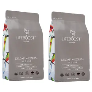 Lifeboost Medium Roast Decaf – Low Acid, Organic, Single Origin, Non-GMO 12 oz – Ground Coffee
